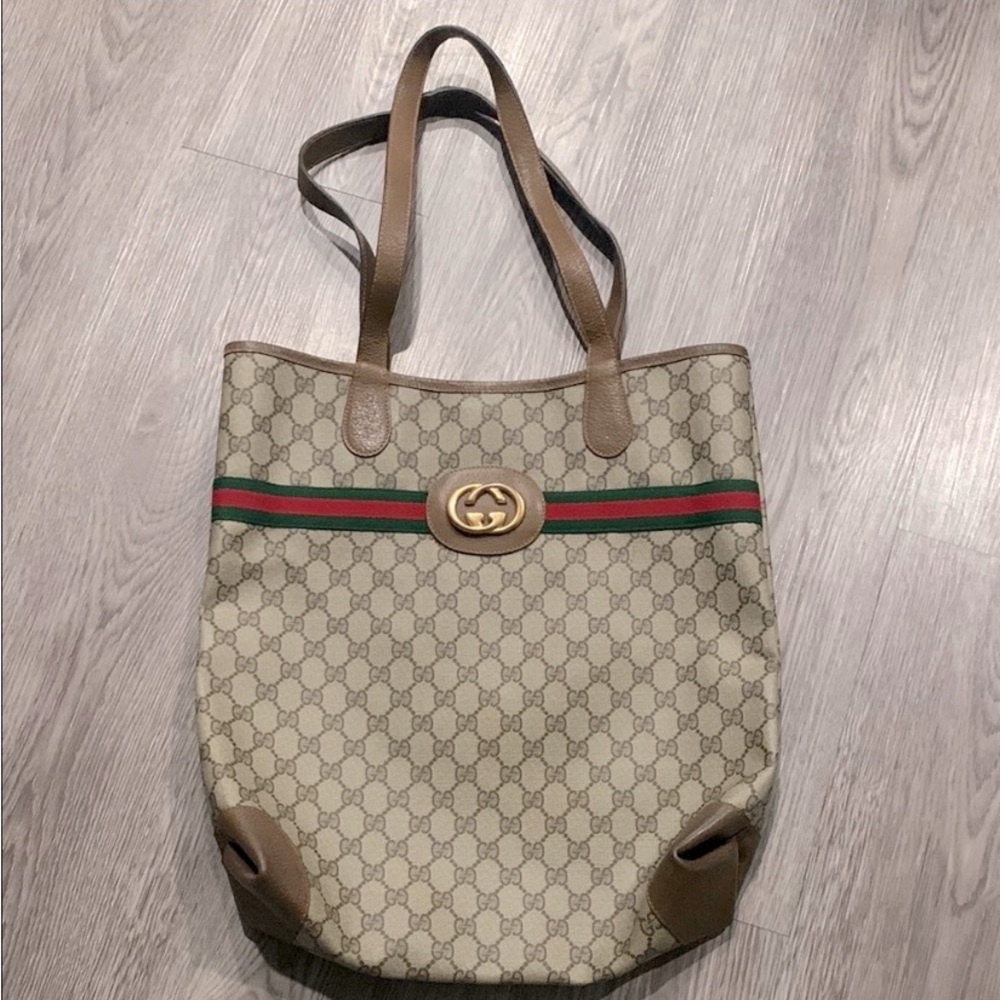 Gucci Vintage Sherry Line Tote Bag